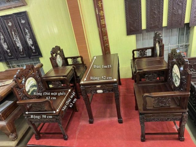 Bàn Ghế Vách Dắt Gỗ