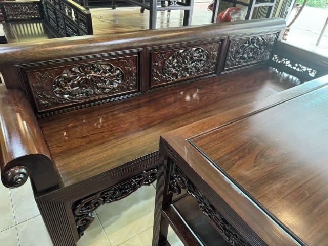 Bàn ghế trường kỷ sen vịt đại Bàn ghế trường kỷ sen vịt đại