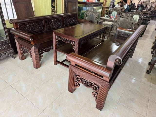 Bàn ghế trường kỷ sen vịt đại Bàn ghế trường kỷ sen vịt đại