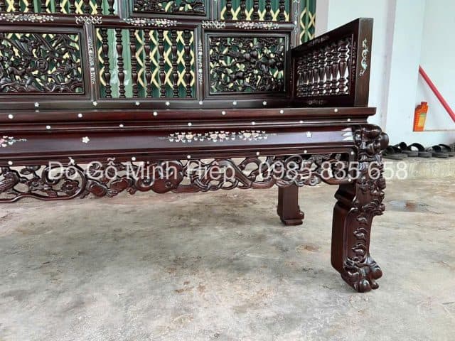 Bàn ghế trường kỷ song tiện khảm ốc Bàn ghế trường kỷ song tiện khảm ốc